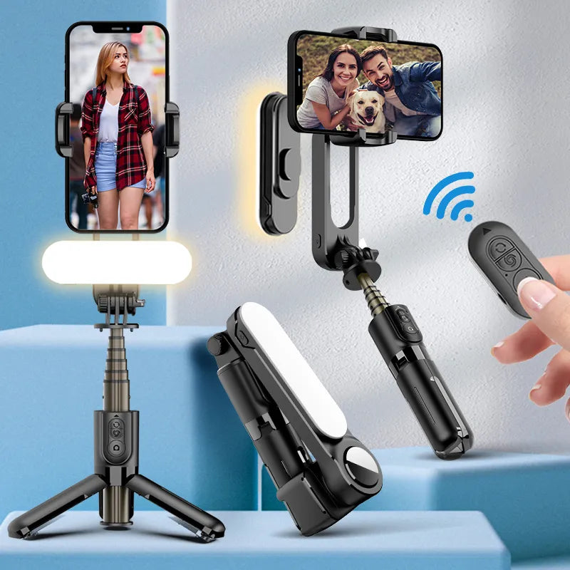 Trípode/palo selfie con luz inalámbrico y control remoto con conexión Bluetooth