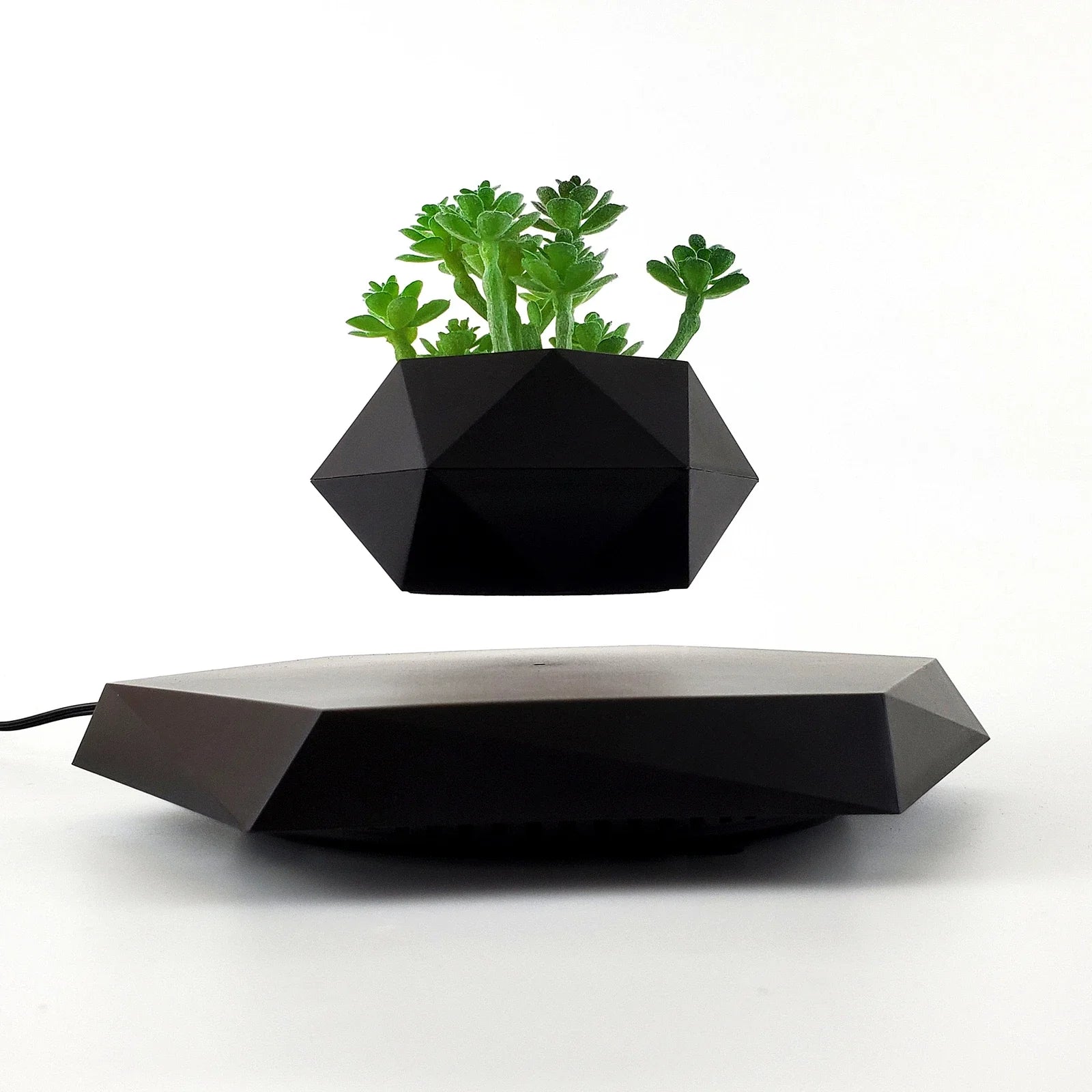 Maceta levitante para plantas artificiales con luz nocturna