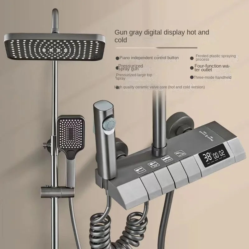 Sistema inteligente para ducha con diferentes modos y pantalla digital