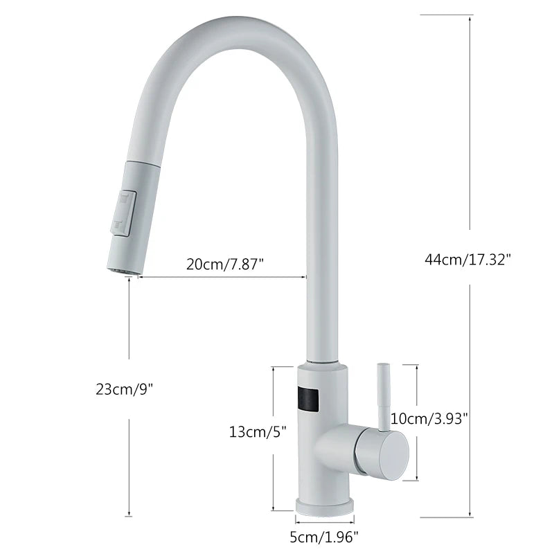 Grifo de cocina con sensor táctil y pantalla de visualización