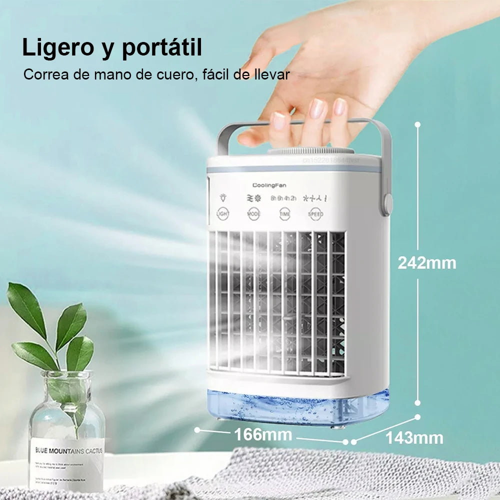 Ventilador de refrigeración de aire de agua helada con humidificador portátil