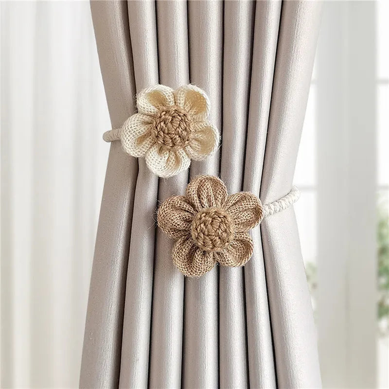 Amarre para cortinas con diseño de flor